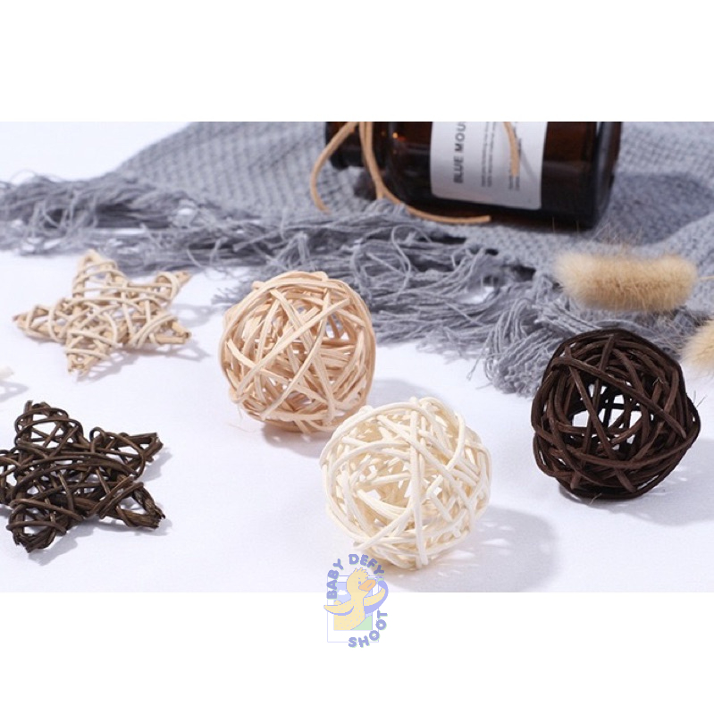 <พร้อมส่ง> พร็อบถ่ายรูป บอลหวาย Rattan Balls ทรงกลม, ดาว ของตกแต่ง จัดมุมบ้าน