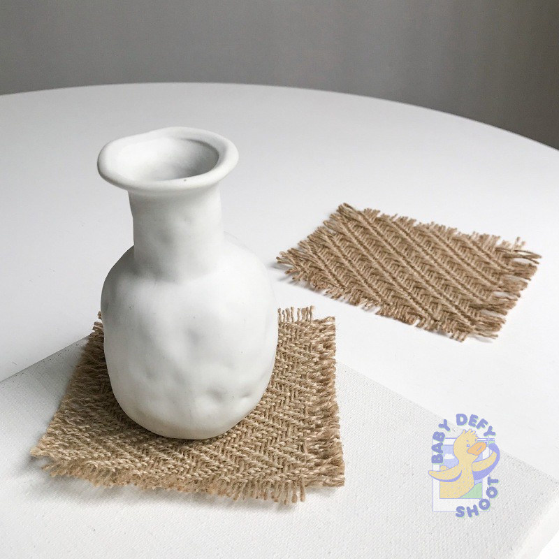 <8 Pattern>ผ้าป่าน 10*10ซม. พร็อบถ่ายรูป ของตกแต่งฉาก แนววินเทจ สายธรรมชาติ พร็อบผ้ากระสอบ พร็อบผ้า ผ้าฝ้าย
