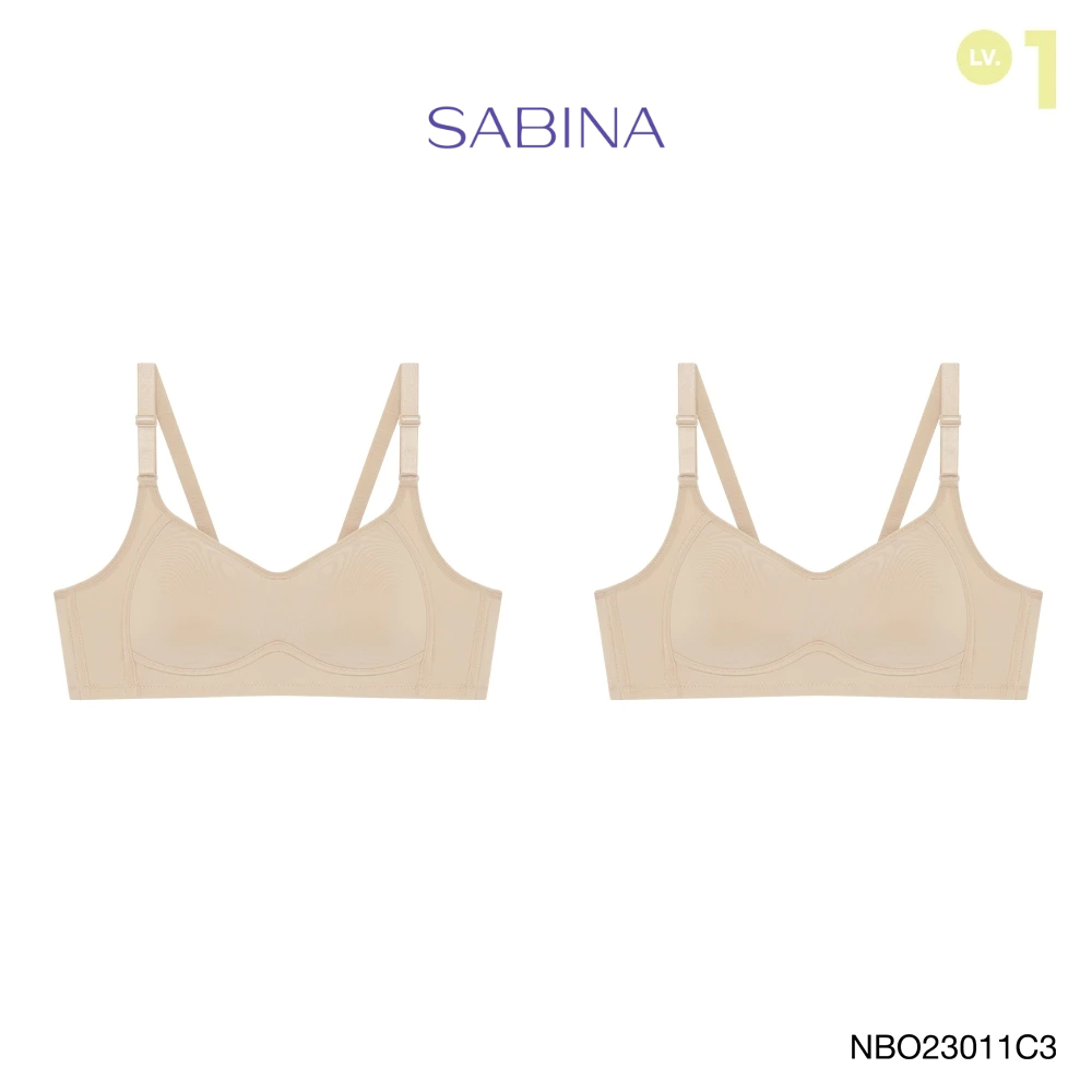 Sabina เสื้อชั้นใน (Set 2 ชิ้น) Invisible Wire (ไม่มีโครง) รุ่น Function Bra รหัส NBO23011C3 สีเนื้อเข้ม