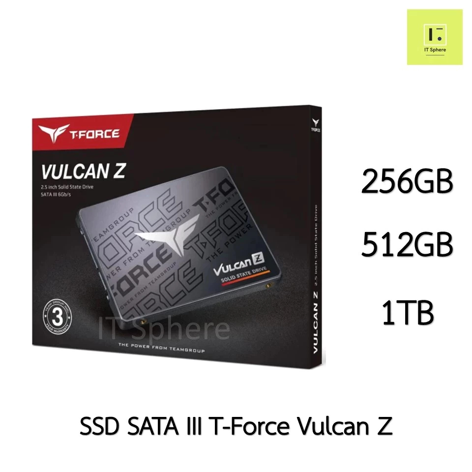 SSD SATA III T-Force Vulcan Z 256GB 512GB 1TB tforce t force teamgroup team group vulcanZ เอสเอสดี sata3 sata