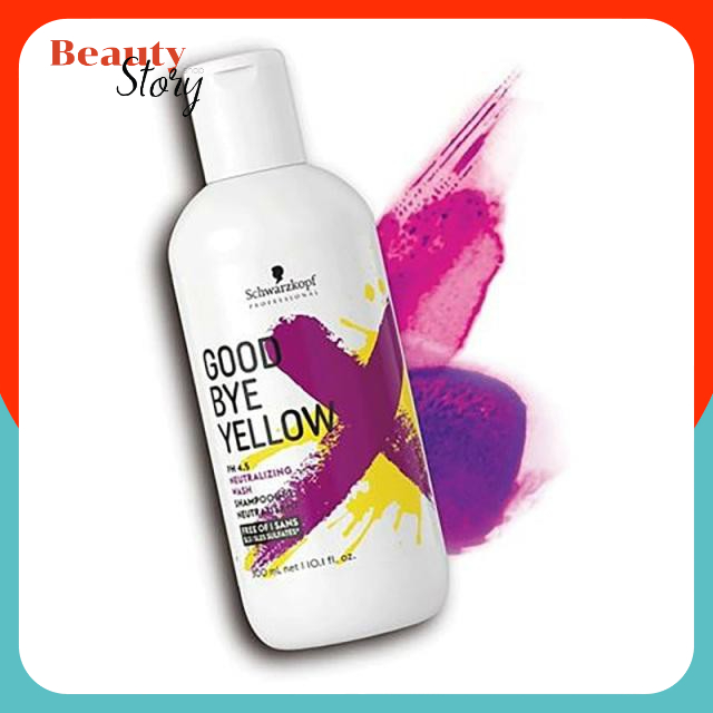 แชมพูม่วง?Schwarzkopf Goodbye Yellow Shampoo แชมพู ผมทำสีโทนเทา ฆ่าประกายส้มเหลือง รักษา สีผม สีเทา silver /bc