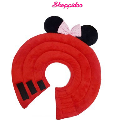 คอลล่า ปลอกคอกันเลีย สุนัข แบบผ้านุ่มขนๆ  กบ มินนี่ นำเข้าจีน ไซส์ S-L ลายด้านในคะ่ KOO5