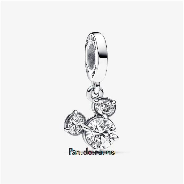 [พร้อมส่ง สินค้าแท้ ] Pandora Disney Mickey Mouse Sparkling Head Silhouette Dangle Charm