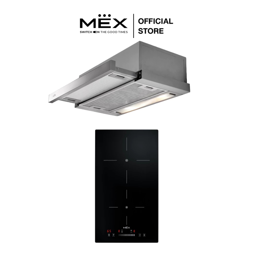 MEX Set รุ่น VSB532 + SL26 เตาแม่เหล็กไฟฟ้าฐานกระจกเซรามิคและเครื่องดูดควันแบบสลิมไลน์