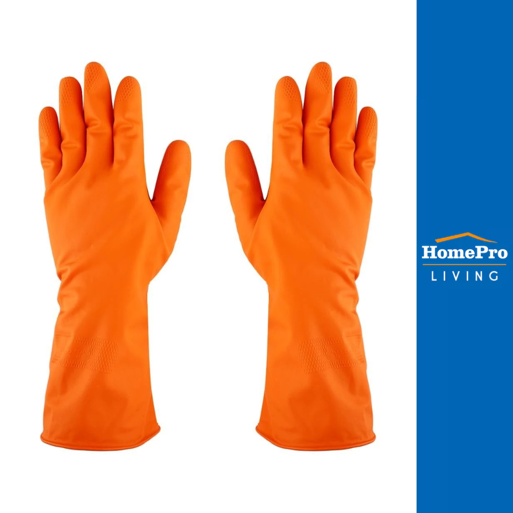 ตราม้า ถุงมือยาง สีส้ม Size L จัดส่งโดย HomePro