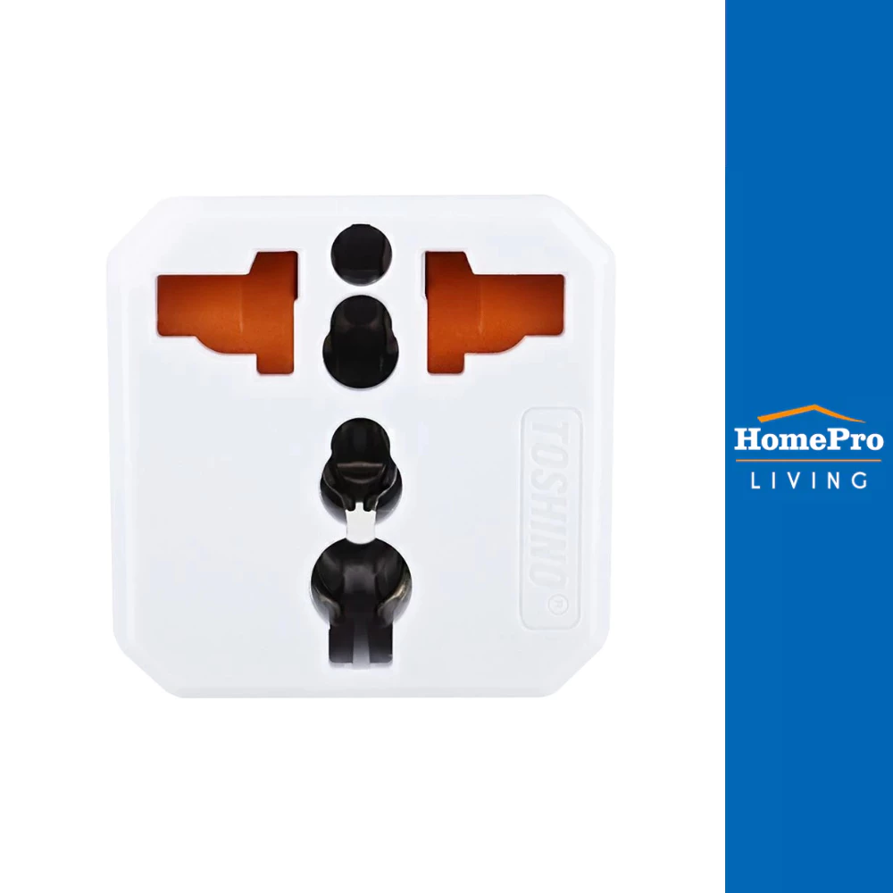 TOSHINO ปลั๊กแปลง 2 ขาแบน EA 3500 วัตต์ สีขาว จัดส่งโดย HomePro