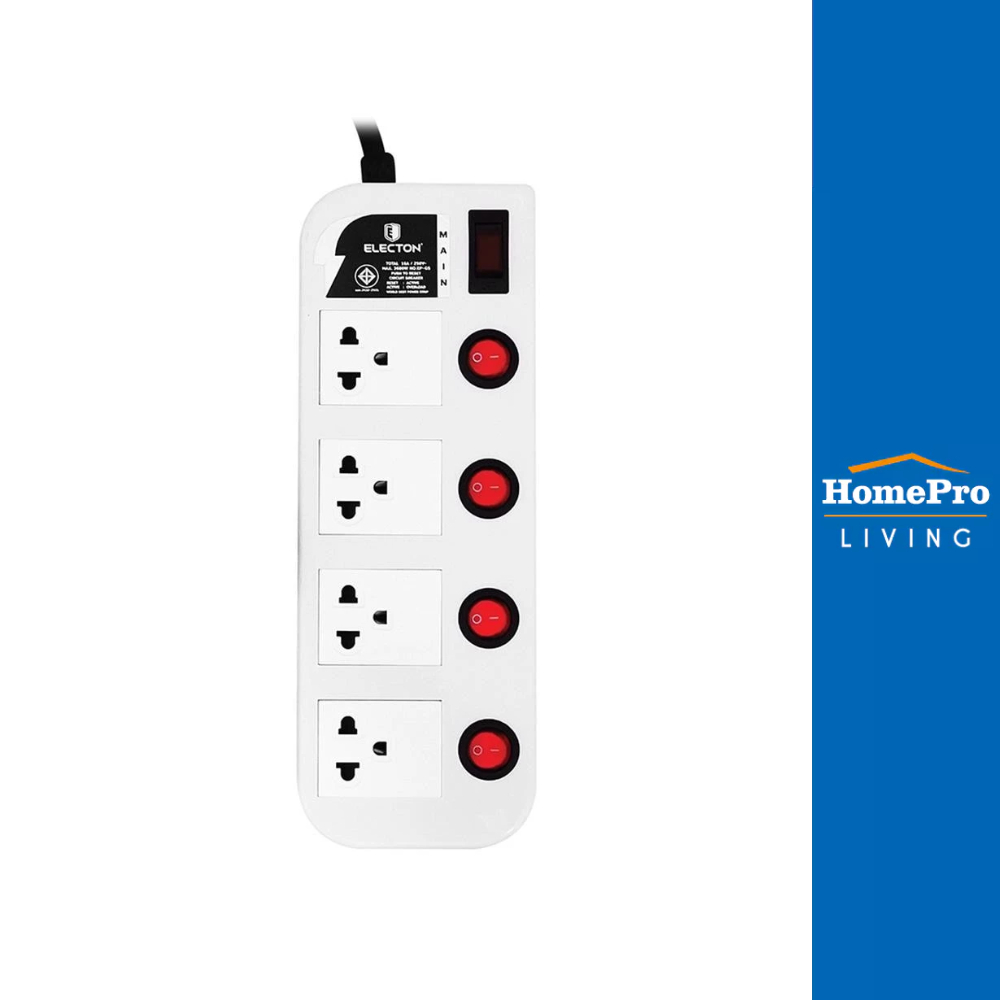 ELECTON รางปลั๊กไฟ 4ช่อง 5สวิตซ์ 16A EP-GS4555ML 5 ม.