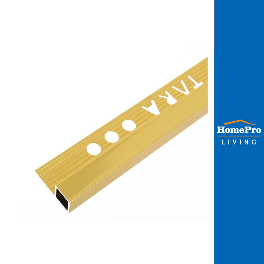 HomePro คิ้วอะลูมิเนียมแบบเหลี่ยม 12 มม. 2 ม.สีทอง แบรนด์ TARA