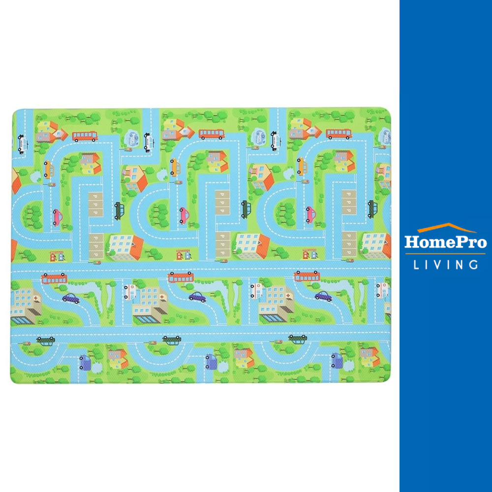 HomePro แผ่นอเนกประสงค์ CITY ROAD 135X185 ซม. สีฟ้า แบรนด์ HOME LIVING STYLE