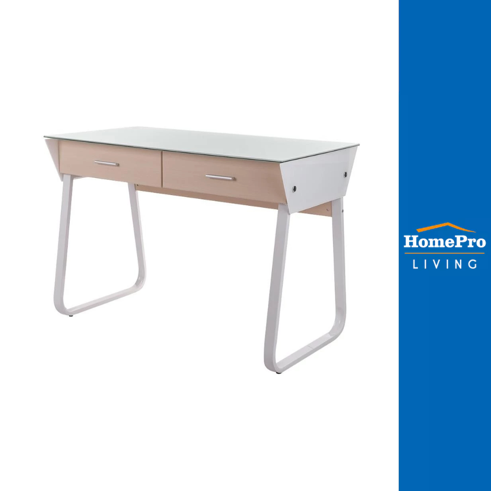 [จัดส่งพร้อมประกอบ] HomePro โต๊ะทำงาน โต๊ะคอม FURDINI CT-3311G 110 ซม. ขาว แบรนด์ FURDINI