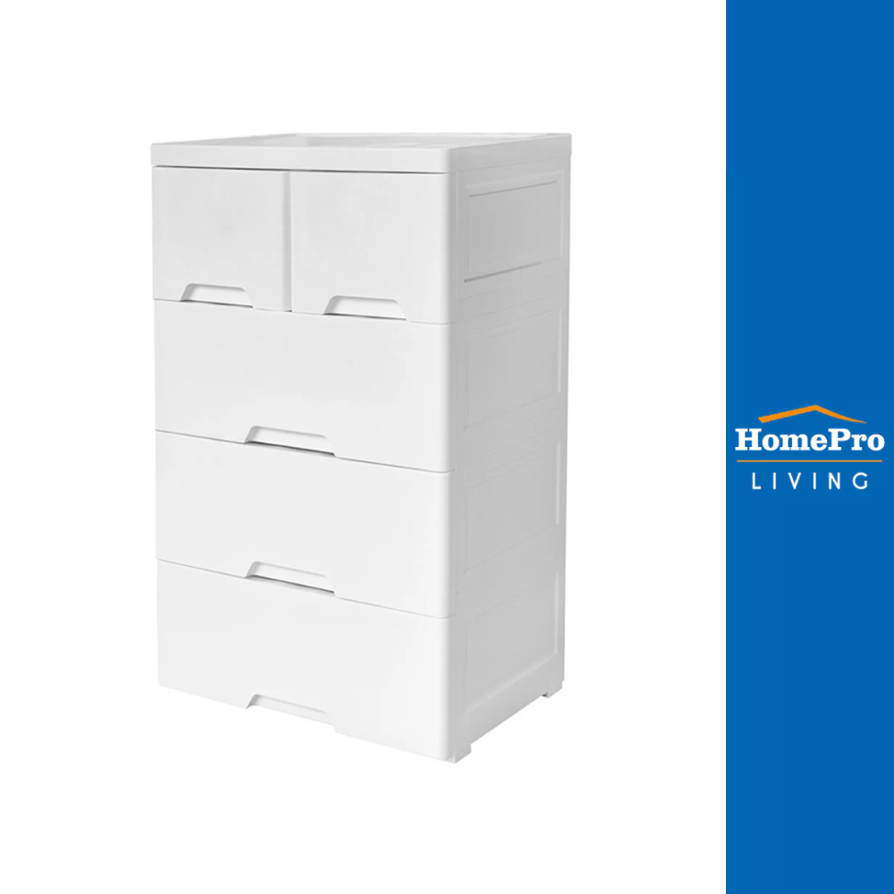 HomePro ตู้ลิ้นชัก 4 ชั้นทึบ STACKO NEAT 58x40x93.5 ซม. สีขาว แบรนด์ STACKO