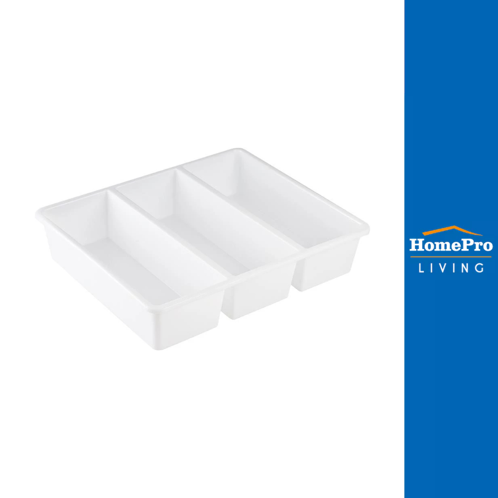 STACKO กล่องแบ่งช่อง 3 ช่อง TLR-103 29x23.8x6.3 ซม. สีขาว จัดส่งโดย HomePro