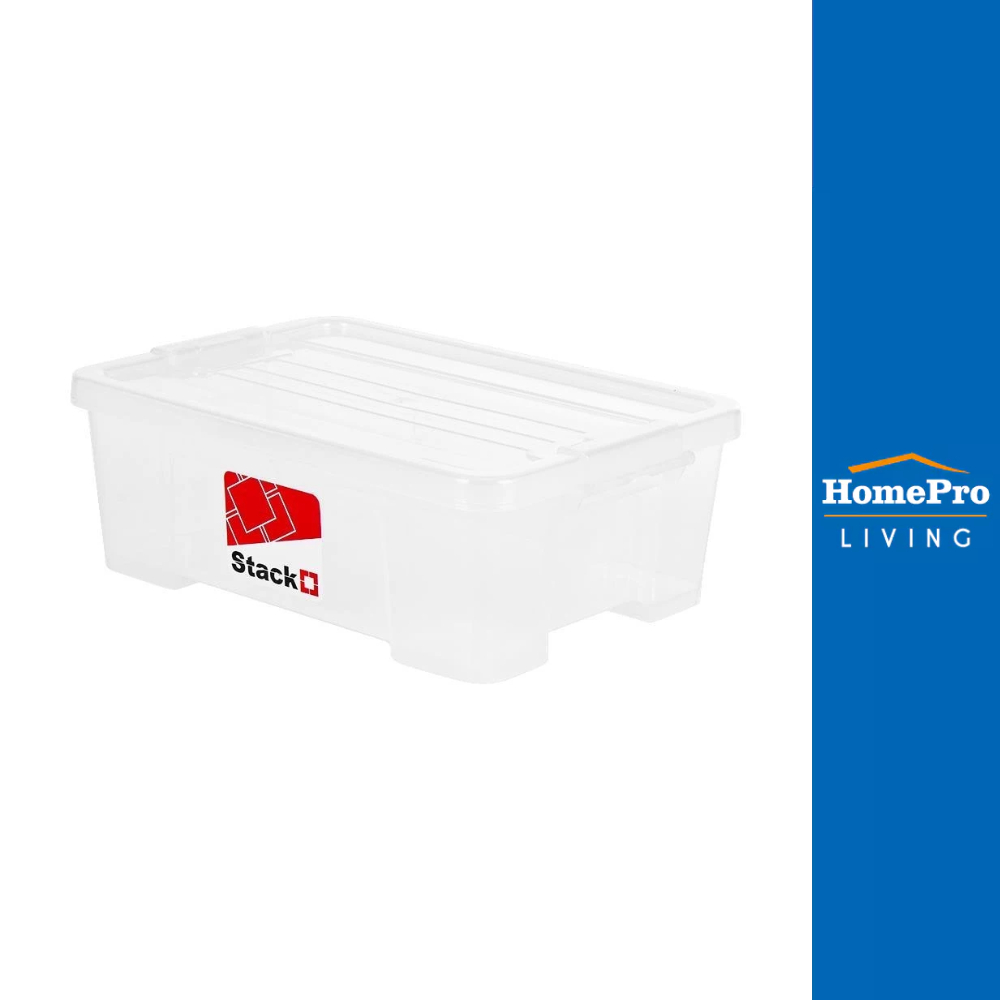 STACKO กล่องเก็บของ ฝาล็อค DKW A4 6651 10 ลิตร สีใส จัดส่งโดย HomePro
