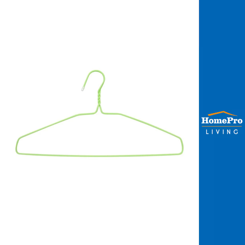 PLIM ไม้แขวนเสื้อเคลือบ PVC สีเขียว แพ็ก 12 ชิ้น จัดส่งโดย HomePro