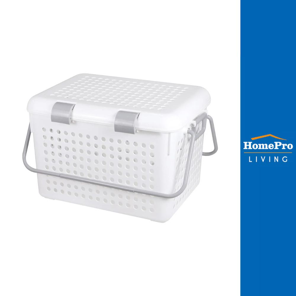 HomePro ตะกร้าผ้าเหลี่ยมมีฝาหูหิ้ว L 2550 PLIM แบรนด์ PLIM