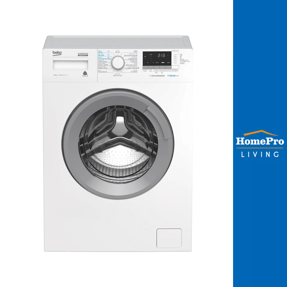 [จัดส่งพร้อมติดตั้ง]  BEKO เครื่องซักผ้าฝาหน้า  WCV8612XS0ST 8 กก. 1200RPM อินเวอร์เตอร์ ซัก ผ้า หอม