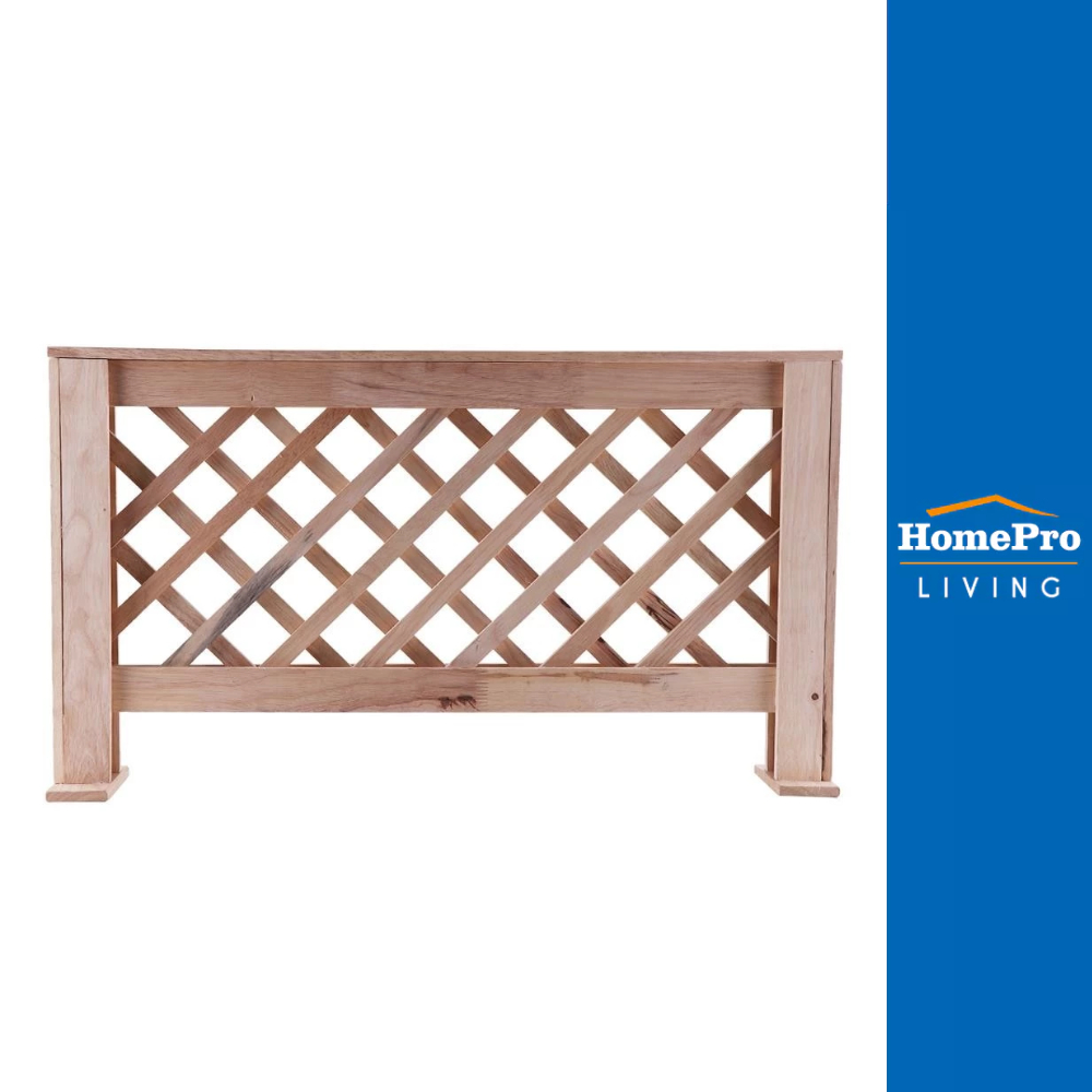 SPRING รั้วไม้ยางพาราตั้งพื้น O-01 NET จัดส่งโดย HomePro