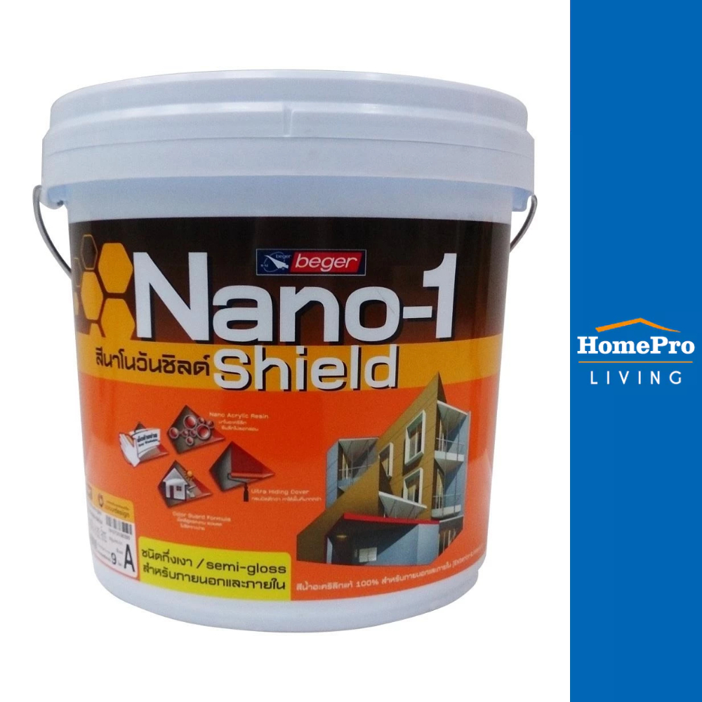 BEGER สีน้ำทาภายนอก NANO1 SHIELD BASE A กึ่งเงา 9 ลิตร