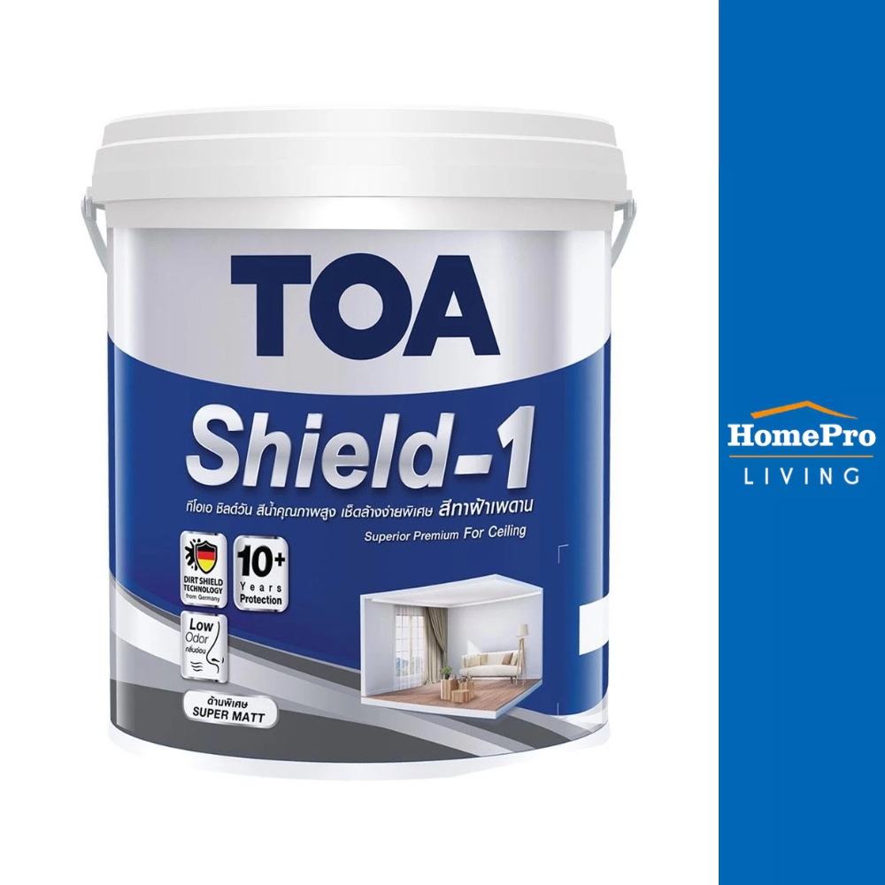 TOA สีทาฝ้า SHIELD-1 NANO #E777 สีขาว กึ่งเงา 5 แกลลอน