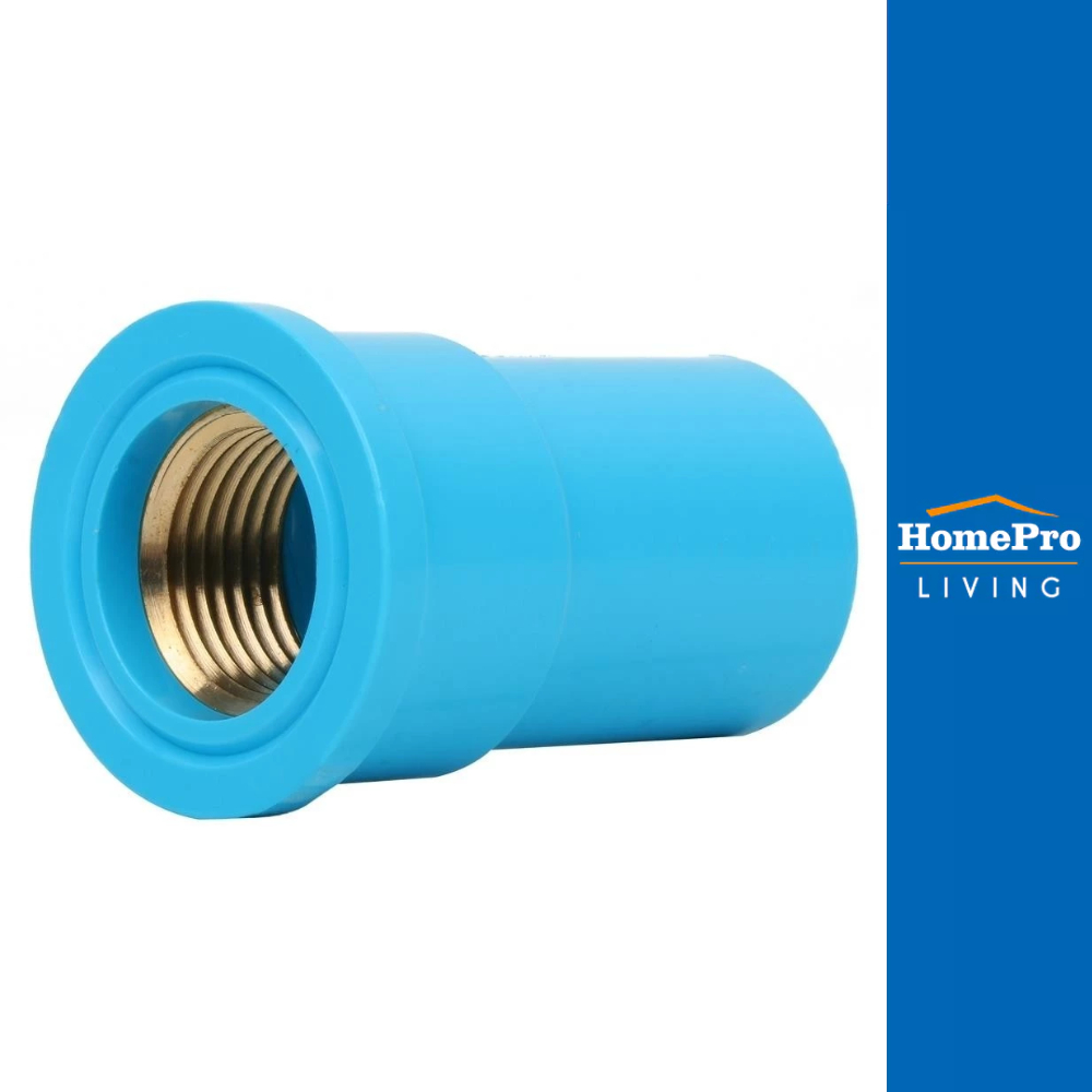SCG ข้อต่อตรงเกลียวในทองเหลือง 1/2 นิ้ว สีฟ้า จัดส่งโดย HomePro