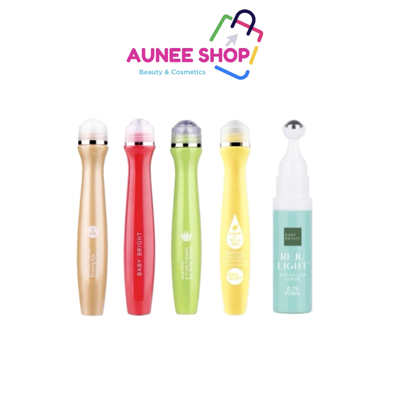 ส่งฟรี/มีไลฟ์ Aunee shop (ลูกกลิ้ง) Baby Bright Eye AloeVera&Fresh/Lemon&Vit C Roller Serum เบบี้ไบร์ท อาย โรลเลอร์