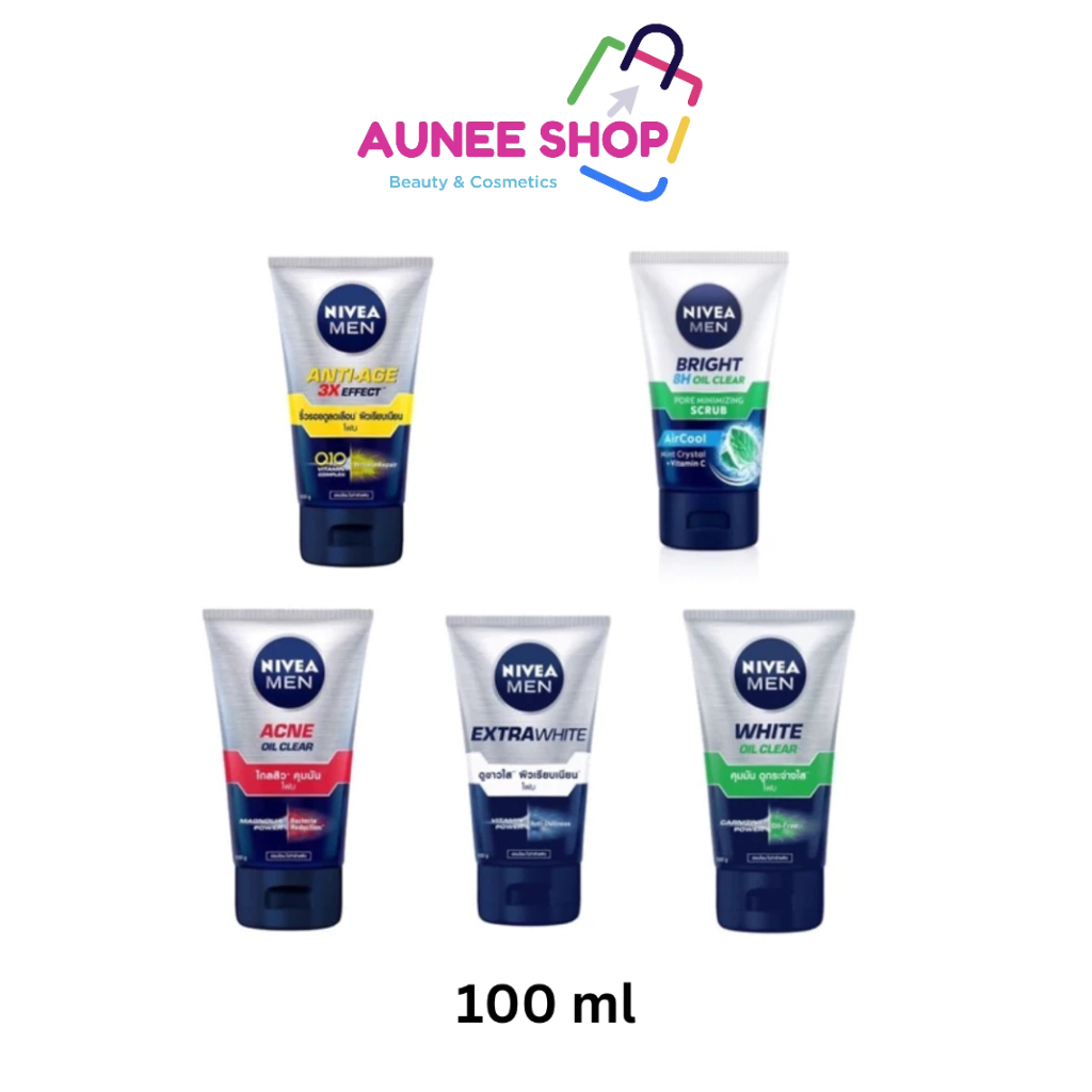 พร้อมส่ง/มีไลฟ์ Aunee shop Nivea นีเวีย เมน โฟมล้างหน้า ผู้ชาย ขนาด 100 ml