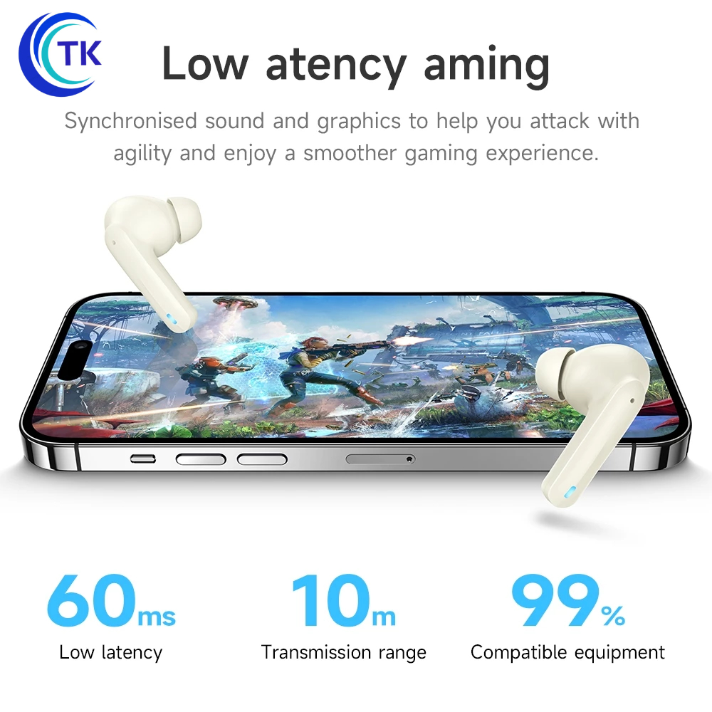 Hoco EQ6 TWS ชุดหูฟังบลูทูธไร้สาย BT5.3 พร้อมไมโครโฟน ควบคุมแบบสัมผัส จอแสดงผล HD สเตอริโอ LED สําหรับสมาร์ทโฟนทุกรุ่น