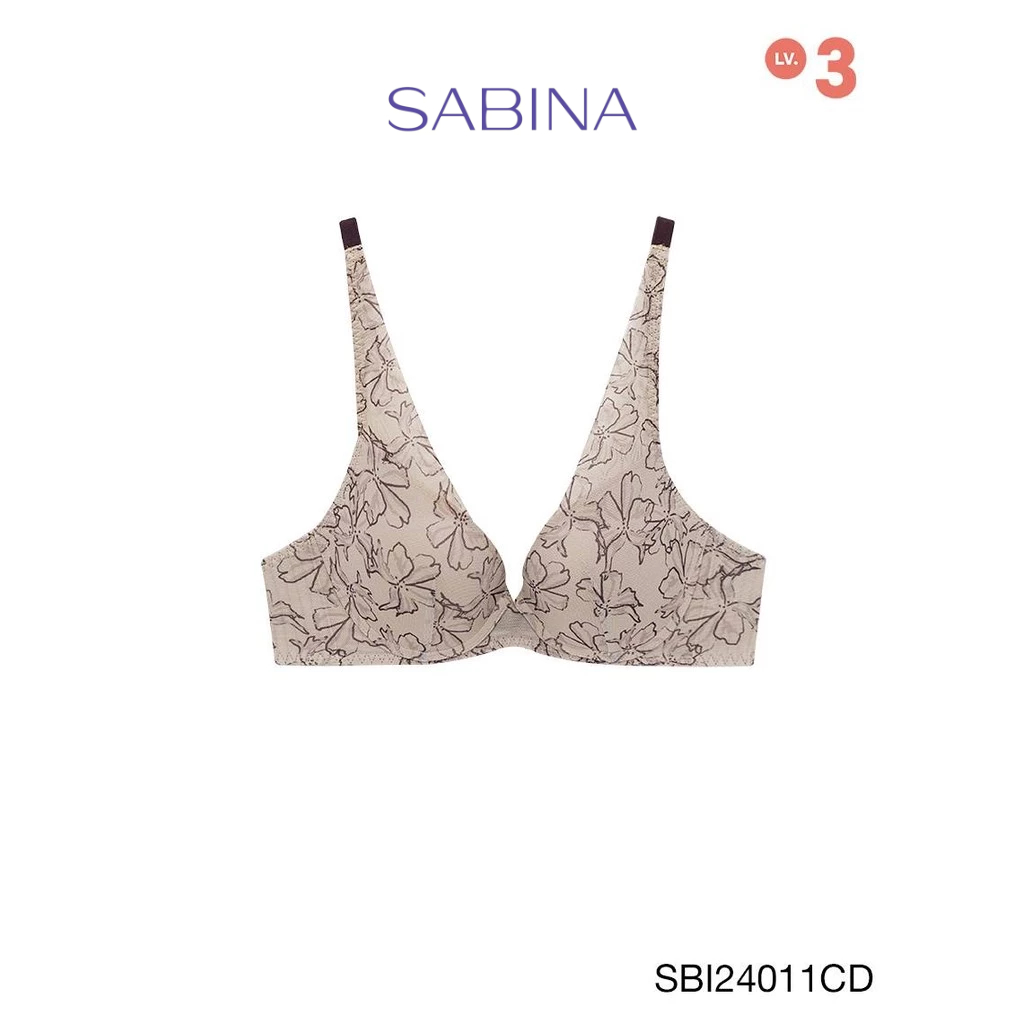 Sabina Modern V Level 3 เสื้อชั้นใน  มีโครง รหัส SBI24011CD - สีเนื้อเข้ม