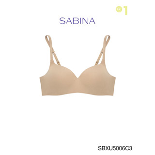 Sabina เสื้อชั้นใน Invisible Wire (ไม่มีโครง) รุ่น Pretty Perfect รหัส SBXU5006C3 สีเนื้อเข้ม