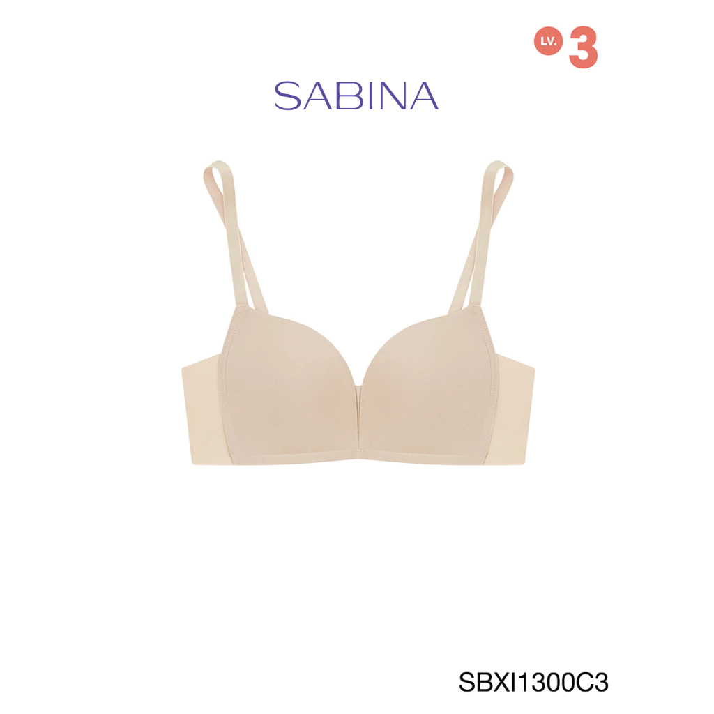 SABINA BRALESS เสื้อชั้นใน Invisible Wire (ไร้โครง) รุ่น Modern V รหัส SBXI1300C3 สีเนื้อเข้ม
