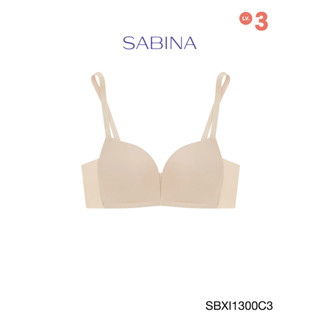 SABINA BRALESS เสื้อชั้นใน Invisible Wire (ไร้โครง) รุ่น Modern V รหัส SBXI1300C3 สีเนื้อเข้ม