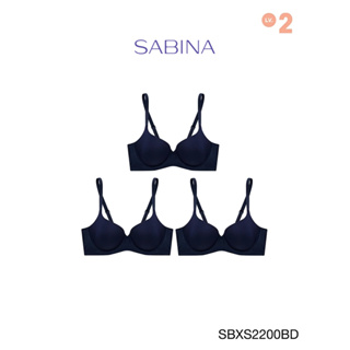 Sabina เสื้อชั้นใน (Set 3 ชิ้น )  มีโครง รุ่น Sixnature รหัส SBXS2200BD สีน้ำเงินเข้ม