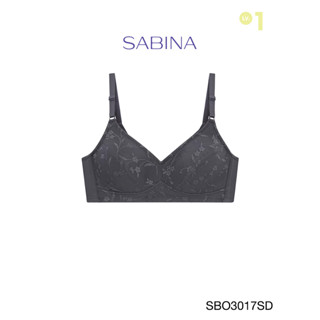 Sabina เสื้อชั้นใน Invisible Wire (ไม่มีโครง) รุ่น Function Bra รหัส SBO3017SD สีเทาเข้ม