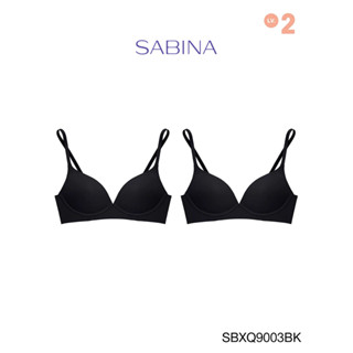 Sabina เสื้อชั้นใน (Set 2 ชิ้น) Seamless Fit  รุ่น TWENTY FIVE รหัส SBXQ9003BK สีดำ