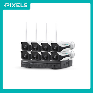 Wi-Fi KITS X SERIES NEW GEN FIXED 8CH กล้องวงจรปิดไร้สาย PIXELS คมชัด 3 ล้านพิกเซล แสดงผลเป็นภาพสี บันทึกฟังเสียงได้