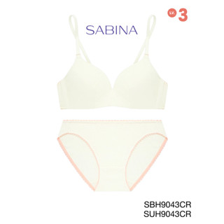 Sabina (เซ็ตชุดชั้นใน) Invisible Wire (ไม่มีโครง) รุ่น Soft Doomm รหัส SBH9043CR+SUH9043CR สีครีม