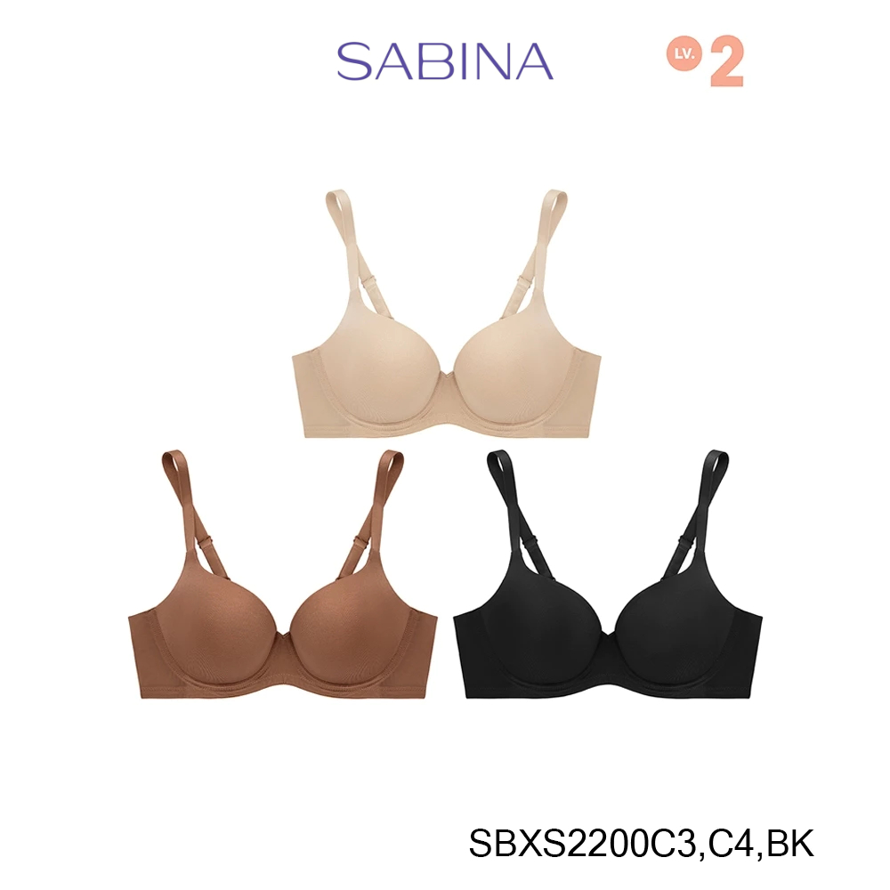 Sabina ซาบีน่า เสื้อชั้นใน (Set 3 ชิ้น) คละสี มีโครง รุ่น Sixnature รหัส SBXS2200C3+SBXS2200C4+SBXS2200BK สีเนื้อเข้ม/สีเนื้อแทน/สีดำ
