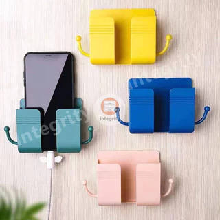 ที่วางโทรศัพท์/รีโมท ช่องวางชาร์จมือถือ แบบมีแขนกับไม่มีแขน ไม่ต้องเจาะ ใช้แผ่นกาวติดผนัง พร้อมส่งในไทย