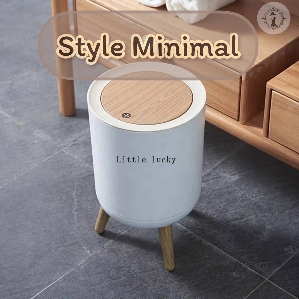 ถังขยะลายไม้ MUJI ถังขยะสไตล์มินิมอล ถังขยะดีไซน์ขาไม้ สไตล์ Minimal ของตกแต่งบ้าน (พร้อมส่ง) (เก็บปลายทาง)