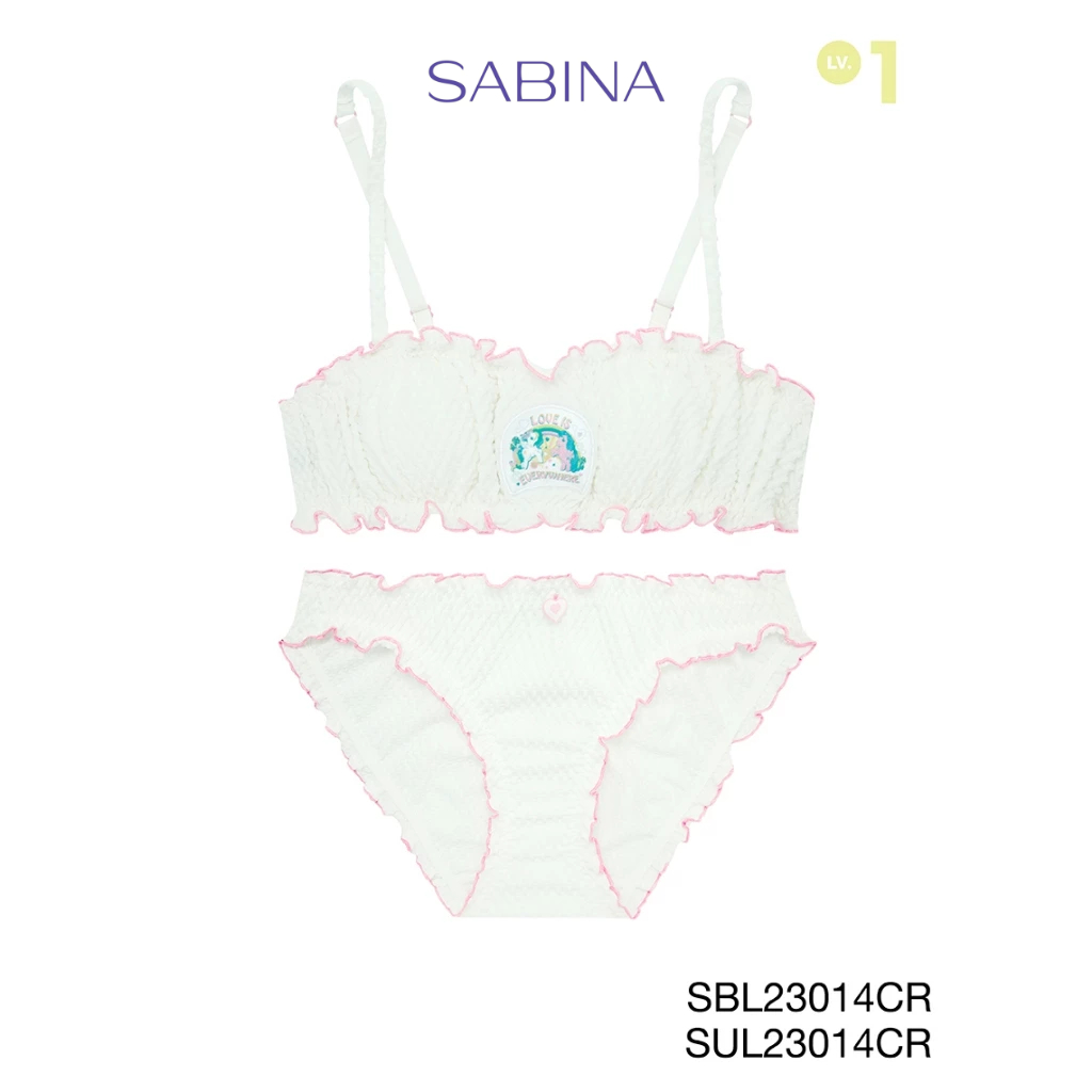Sabina Teen เซตชุดชั้นใน (ไร้โครง) รุ่น My Little Pony รหัส SBL23014CR+SUL23014CR สีครีม