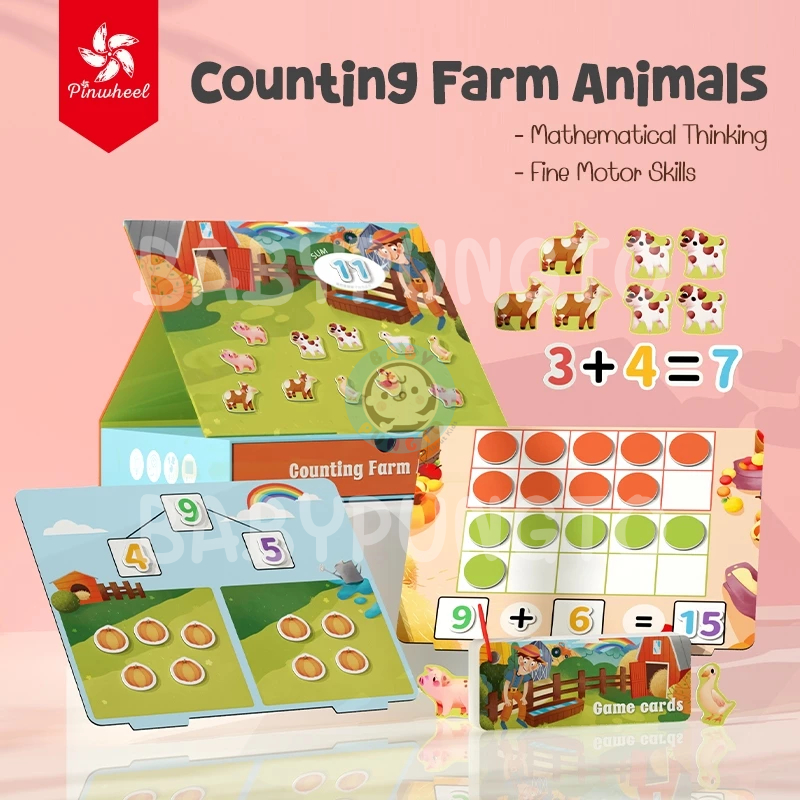 Pinwheel Counting Farm Animals