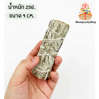 White Sage (มัดเล็ก) แคลิฟอร์เนีย ไวท์เสจ ใบไวท์เสจ (California White Sage) ใบจากต้นเสจ (พร้อมส่ง จากไทย)