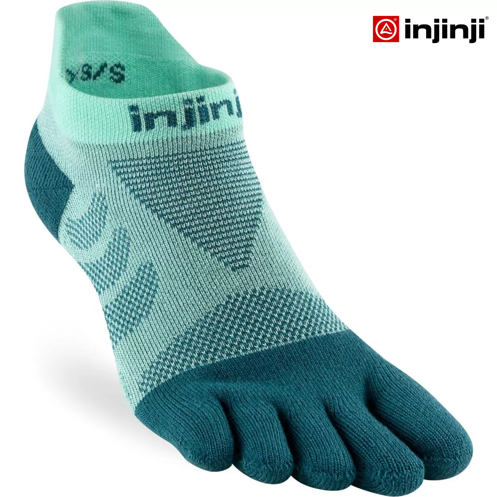 INJINJI ถุงเท้าวิ่งแยกนิ้ว WMN ULTRA RUN NO-SHOW GLACIER  รุ่นวิ่งอัลตร้า หุ้มข้อ (ผู้หญิง)  สีเขียว