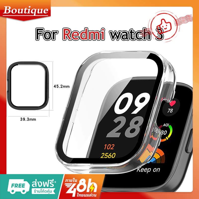 เคสกระจก ซิลิโคนนิ่ม ป้องกันหน้าจอ สําหรับ Redmi Watch 3 / Xiaomi Redmi Watch 3 Active – โปรปัง
