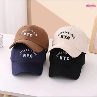 [พร้อมส่ง] หมวกเด็ก 2ปี-8ปี รอบหัว:52-54 cm. หมวกแก๊ป (Cap) ปักอักษร N.Y.C ปรับขนาดได้