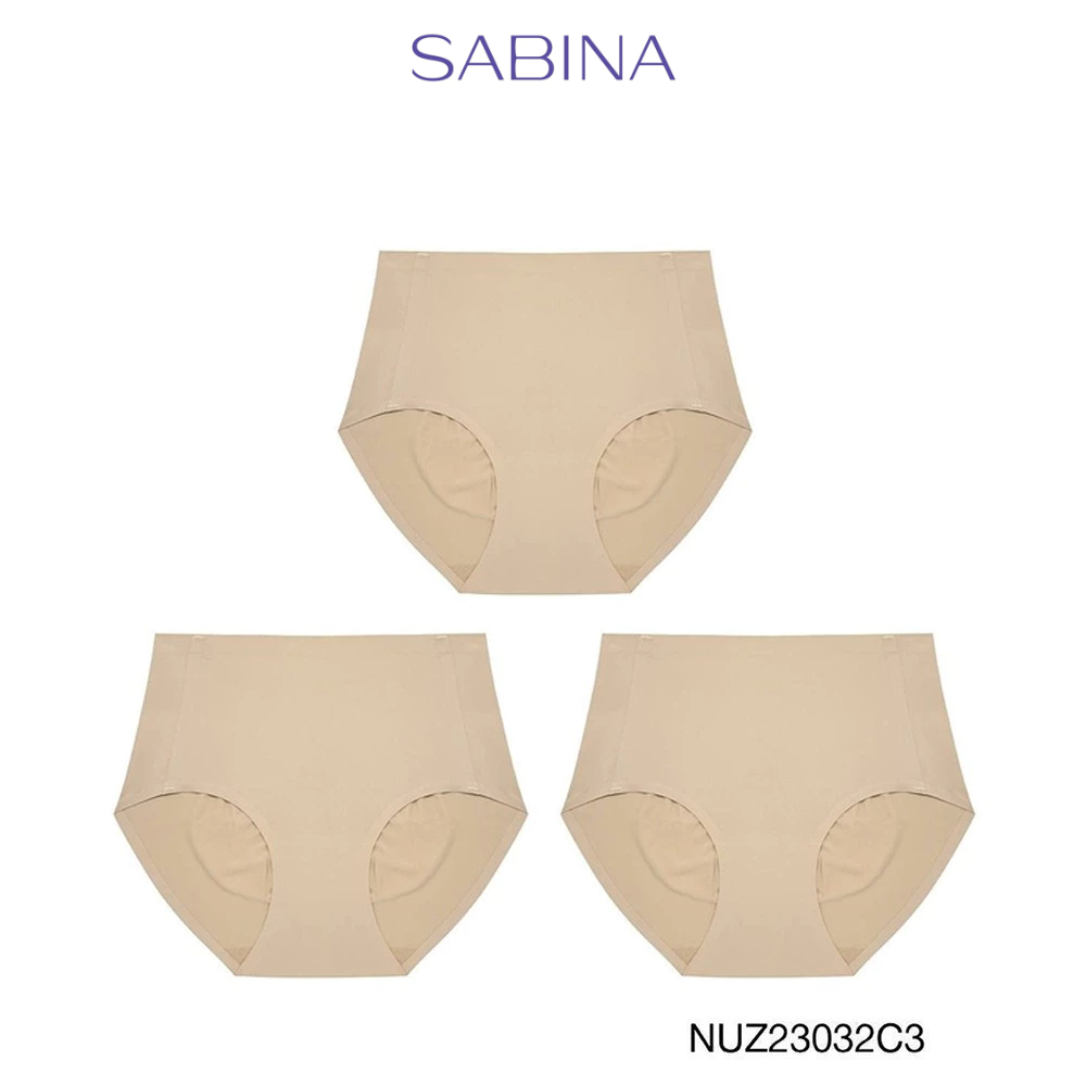 Sabina กางเกงชั้นใน (Set 3 ชิ้น) Seamless Fit Seamless Series กางเกงในทรงเอวสูง รหัส NUZ23032C3 - สีเนื้อเข้ม