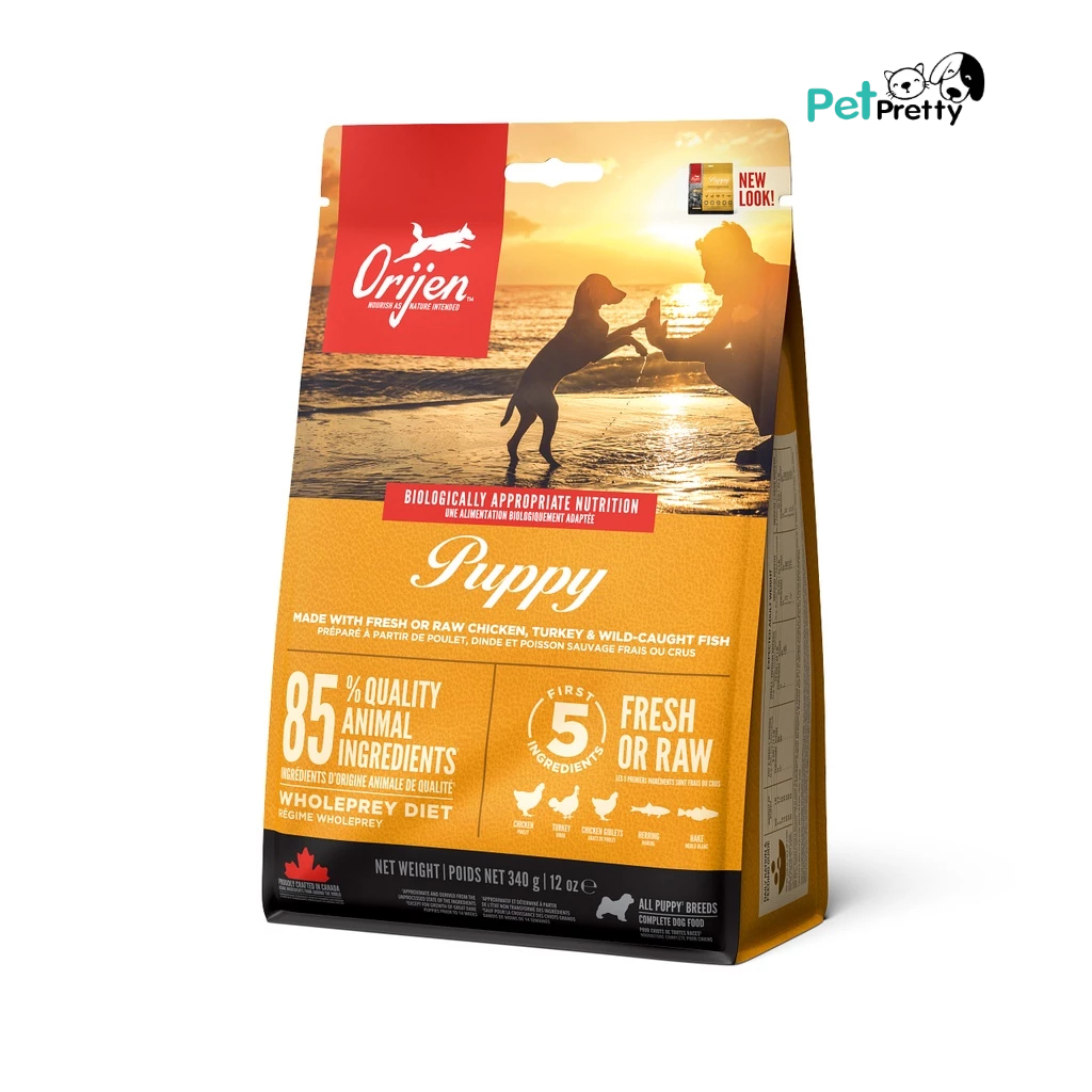 (340กรัม) Orijen Puppy อาหารลูกสุนัข 2เดือนขึ้นไป (อาหารสุนัข โอริเจน)