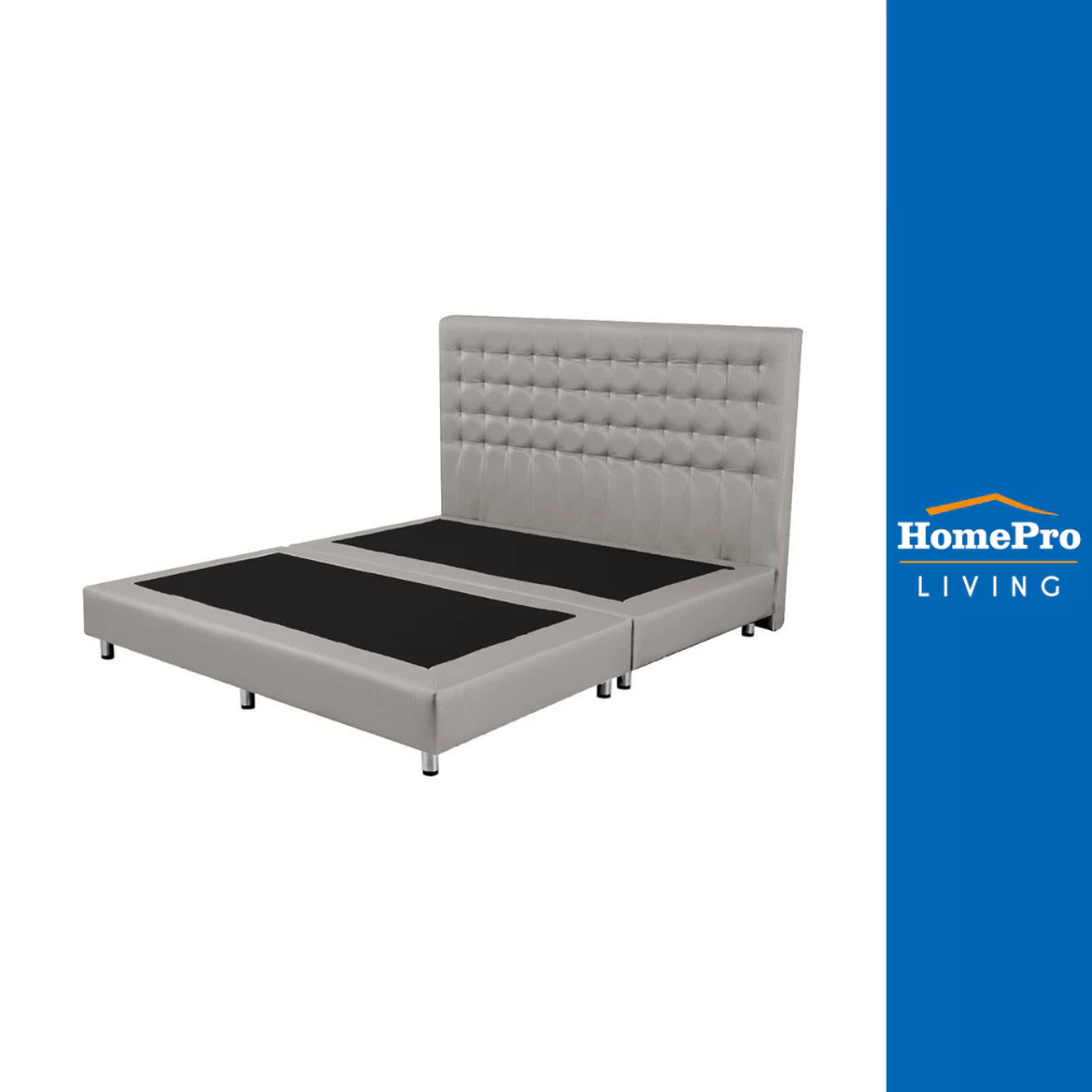 [จัดส่งพร้อมประกอบ] HomePro ฐานรองหัวเตียง 5 ฟุต  BERLIN สีเทาอ่อน แบรนด์ HOME LIVING STYLE