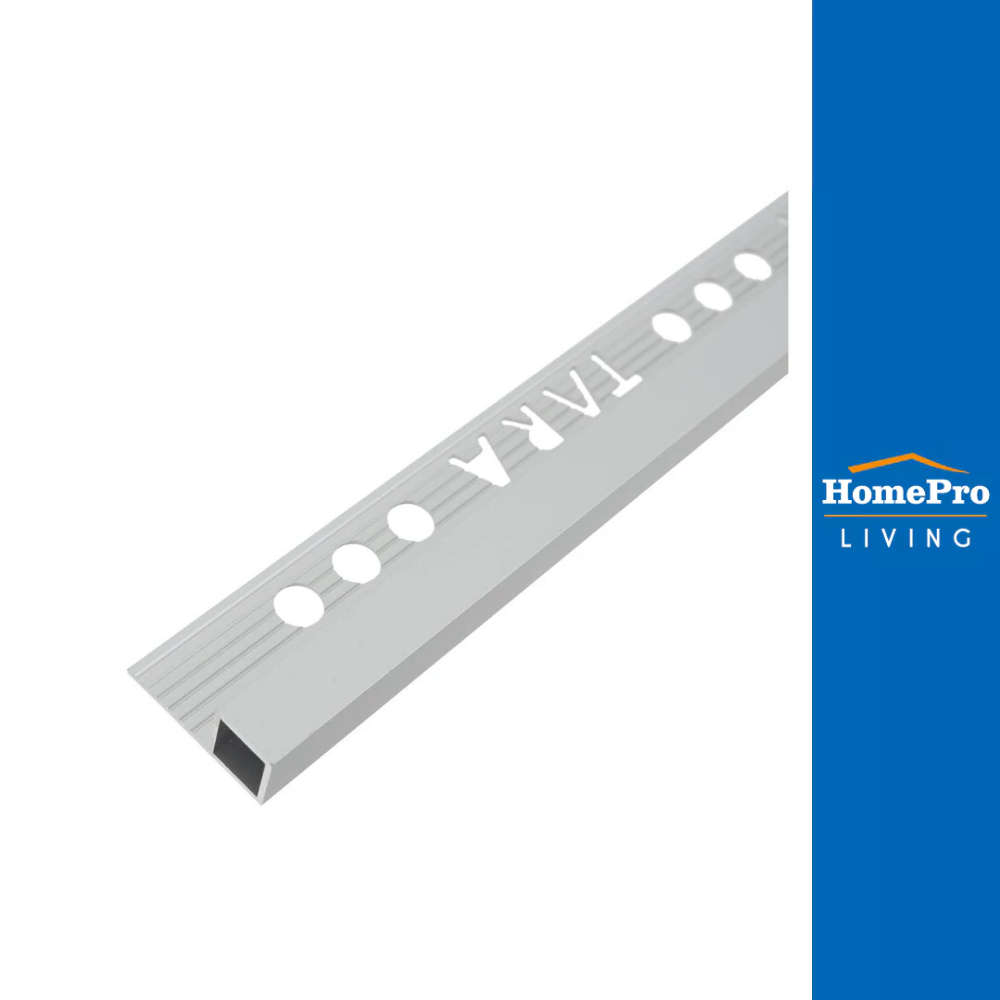 HomePro คิ้วอะลูมิเนียมแบบเหลี่ยม 12 มม. 2 ม. สีอะลูมิเนียม แบรนด์ TARA