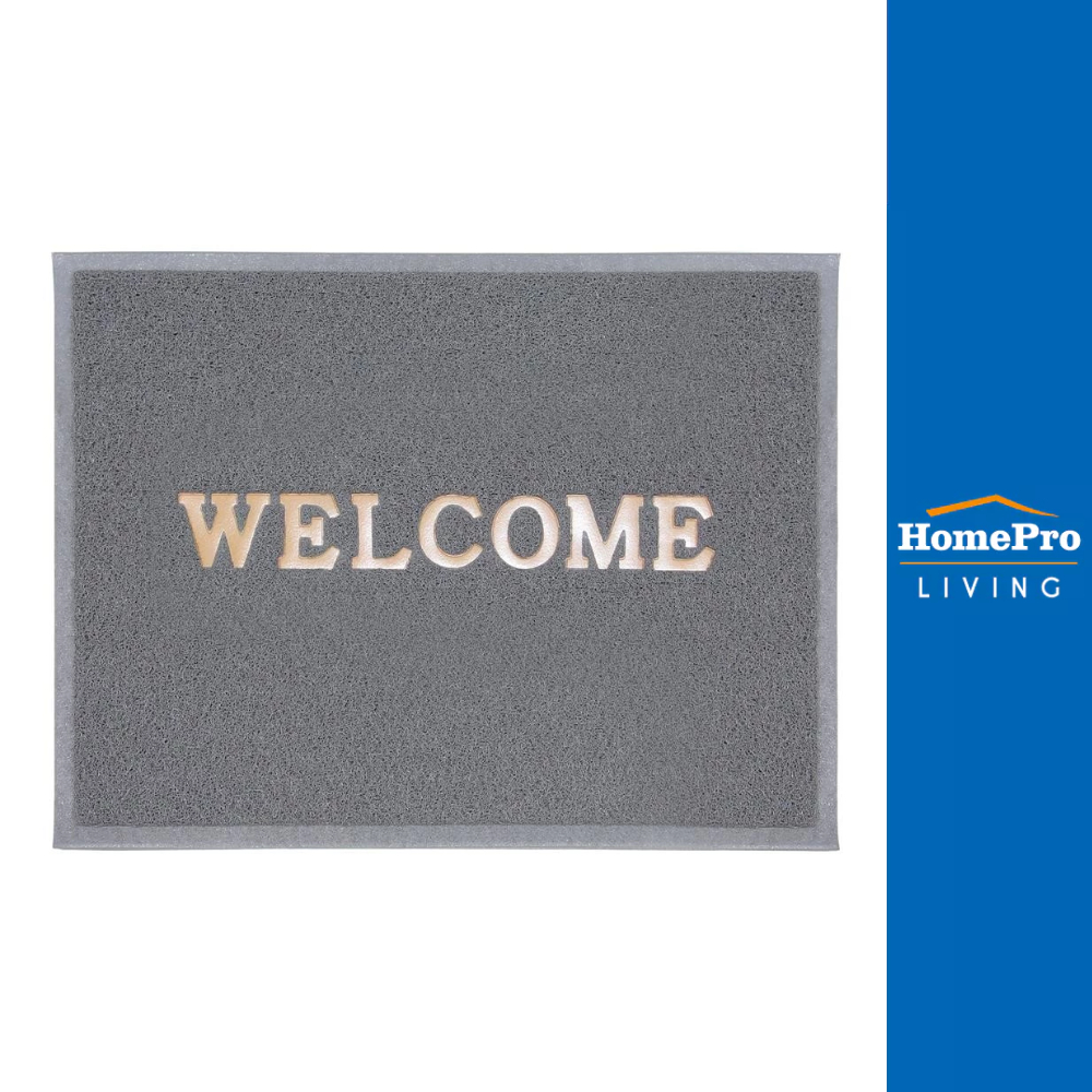 HomePro พรมเช็ดเท้าดักฝุ่น WELCOME 60X80 เทา HLS แบรนด์ HLS